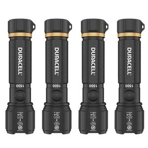 Duracell Durabeam Ultra Hybrid LED Flashlights,1500 Lumens,Set of 4 Rechargeable
